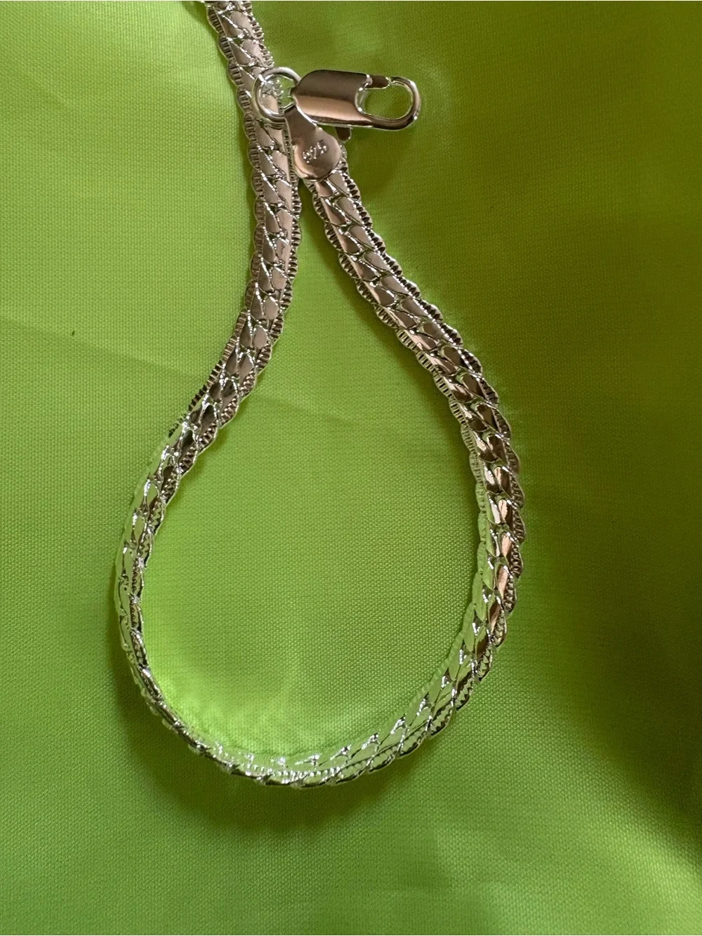 .926 Silver Cuban link bracelet 7.5 inch